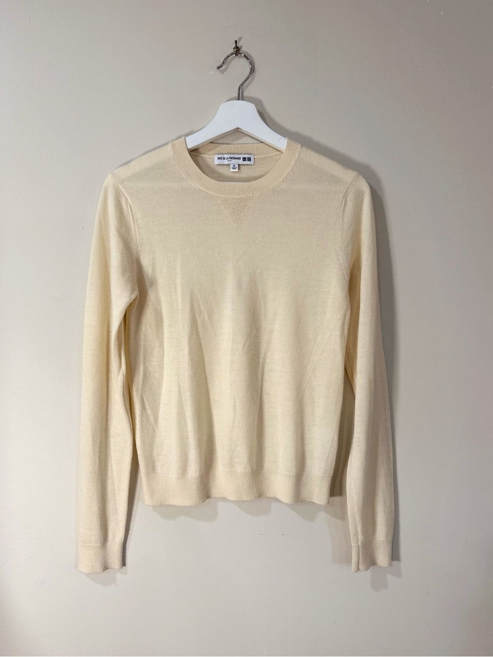 Ines de la Fressange x Uniqlo Cashmere Sweater Women's XS Butter Yellow Crewneck